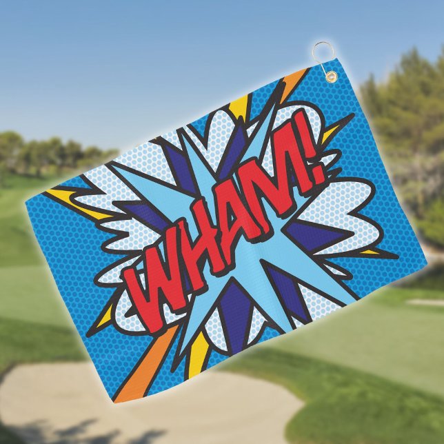 Serviette De Golf Comic Book WHAM Moderne Fun tendance (Comic Book WHAM Modern Fun Trendy Golf Towel)