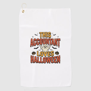 Serviette De Golf Comptable Halloween Chemise Vintage Ghost Design_1