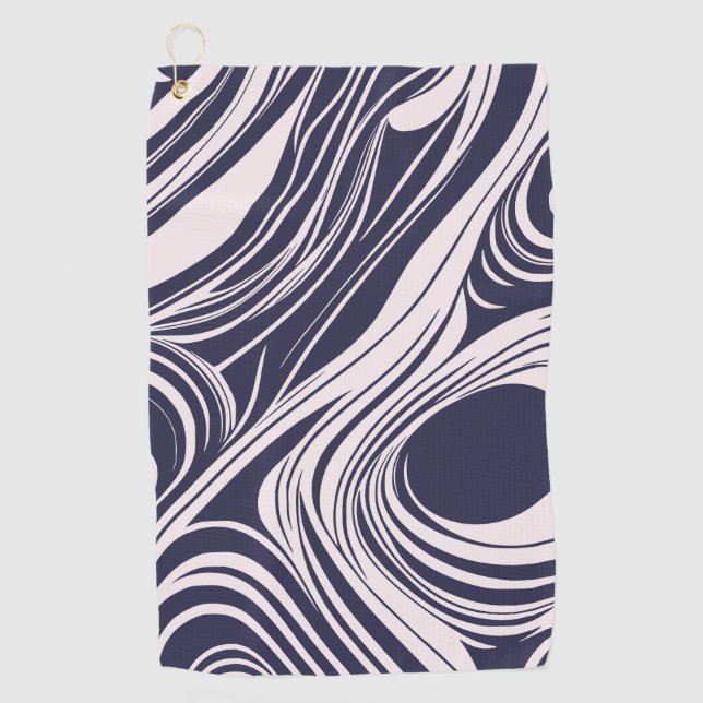 Serviette De Golf conception Abstraite de tourbillons liquides bleus (Devant)
