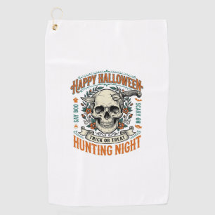 Serviette De Golf Conception de chemise vintage Halloween crâne Tric