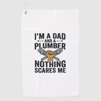 Serviette De Golf Conception de chemise vintage Papa Plombier Rien n