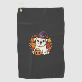 Serviette De Golf Conception de chien de citrouille d'Halloween de B