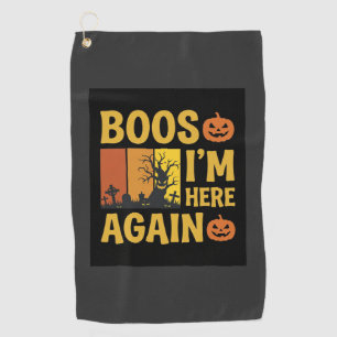 Serviette De Golf Conception de cimetière rétro Boos d'Halloween, je