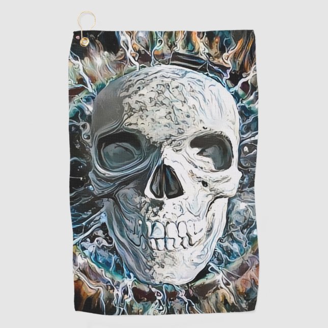Serviette De Golf Conception de crâne (Devant)