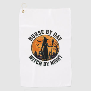 Serviette De Golf Conception de garde infirmière sorcière Halloween