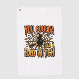 Serviette De Golf Conception de gravure vintage Halloween sorcière m