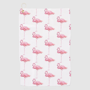 Serviette De Golf Conception de la série de Flamants roses d'appel d
