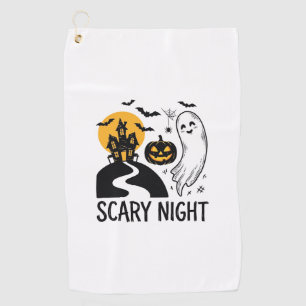 Serviette De Golf Conception de maison hantée Halloween de nuit effr