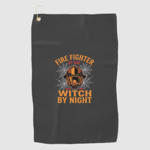 Serviette De Golf Conception de sorcière de Halloween de pompier