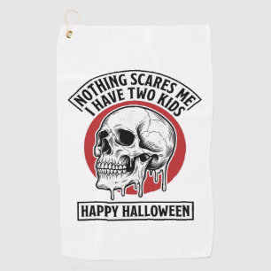 Serviette De Golf Conception de t-shirt de crâne de deux enfants drô