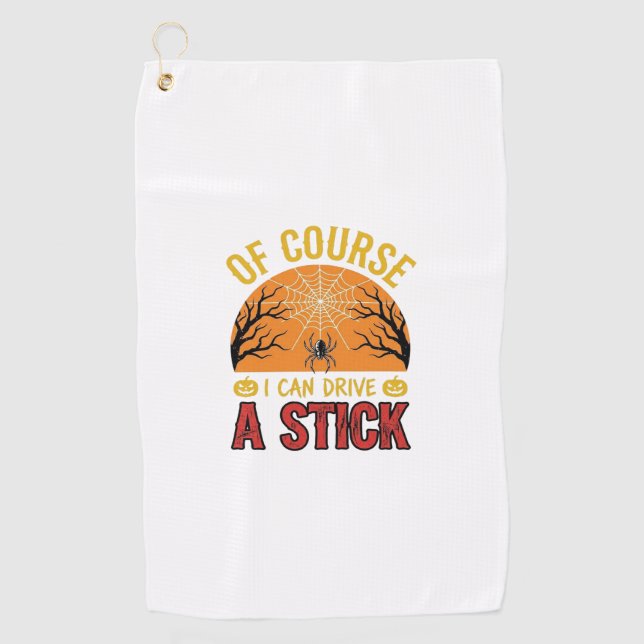 Serviette De Golf Conception de T-shirt drôle d'Halloween avec une t (Devant)