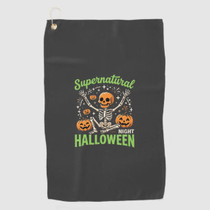 Serviette De Golf Conception de vecteur de Halloween de squelette su