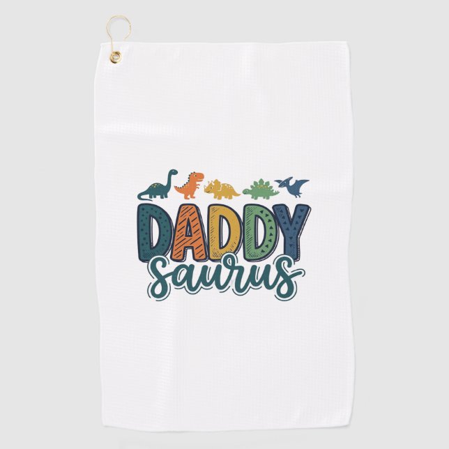 Serviette De Golf Conception de vecteur de papa dinosaure mignon Dad (Devant)