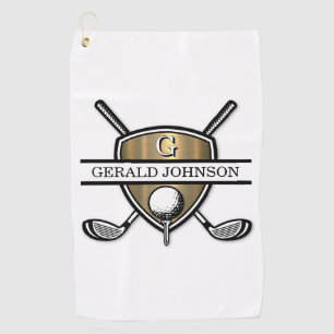 Serviette De Golf Conception élégante de monogramme de golf personna