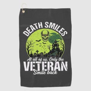 Serviette De Golf Conception Halloween Sourire de mort de vétéran_1