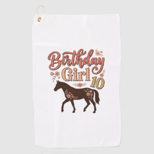 Serviette De Golf Conception vectorielle florale de cheval 10 pour f