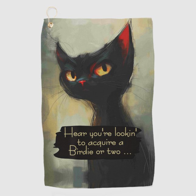 Serviette De Golf Connaissant Black Cat Sachez ce que vous voulez (Devant)