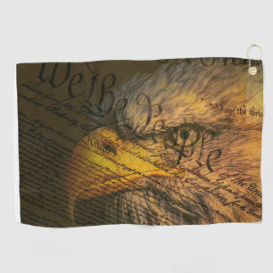 Serviette De Golf Constitution avec l'aigle chauve