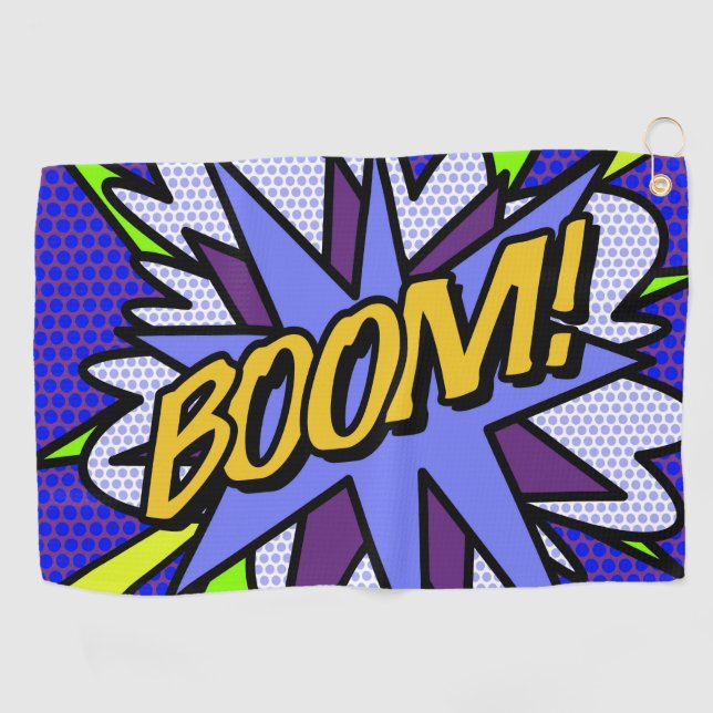 Serviette De Golf Cool amusant BOOM Comédie Livre Superhero (Horizontal)