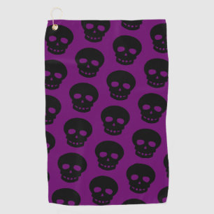 Serviette De Golf Cool noir crâne foncé violet Motif