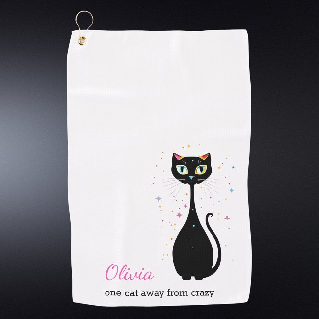 Serviette De Golf Cool personnalisé Kitty Chat minimaliste moderne (Créateur téléchargé)