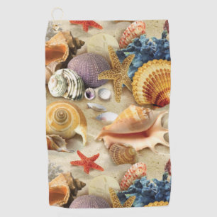 Serviette De Golf Coques de mer sur la plage
