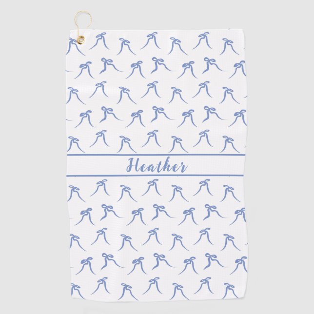 Serviette De Golf Coquette Bleu et Blanc (Devant)