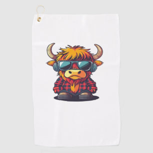 Serviette De Golf Coquette Highland Cow Bubblegum Tshirt Design, Hol