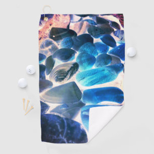 Serviette De Golf Coquille d'huîtres de mer, couleurs changées bleu