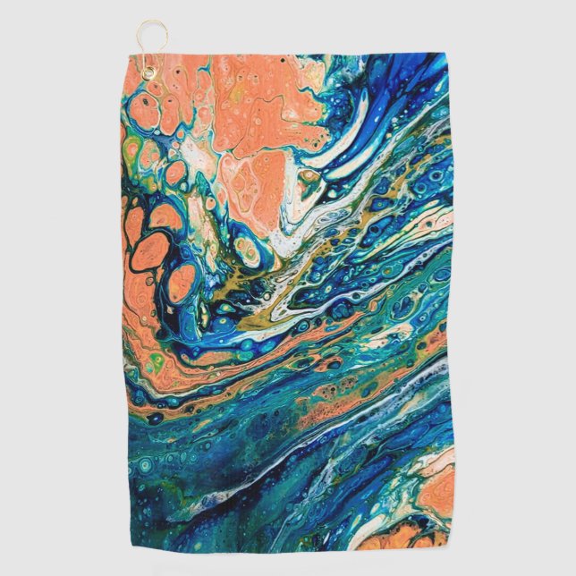 Serviette De Golf Coral N Bleu Plage Sud-Ouest Abstrait (Devant)