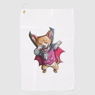 Serviette De Golf Corgi Vampire Dabbing Mignon Halloween Corgi Drôle