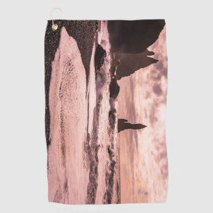 Serviette De Golf Coucher de soleil sur la plage de sable noir de Re