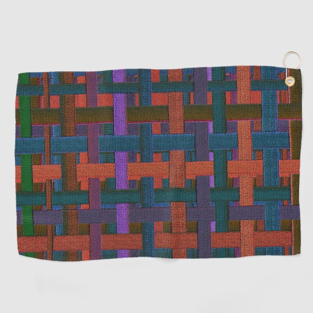 Serviette De Golf Couleur foncée "plaid" en tissu ou en toile (Horizontal)