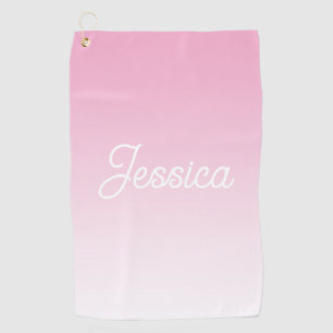 Serviette De Golf Couleur rose clair ombrée (modifiable) et votre te