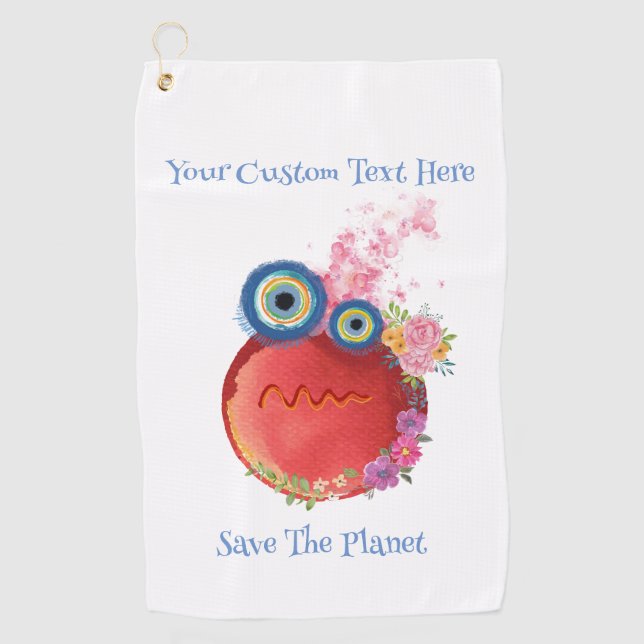Serviette De Golf Couleur rouge mignon (Devant)