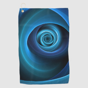 Serviette De Golf Couleurs bleu spirale 3D Art Abstrait fractal mode