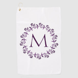 Serviette De Golf Couronne florale de monogramme