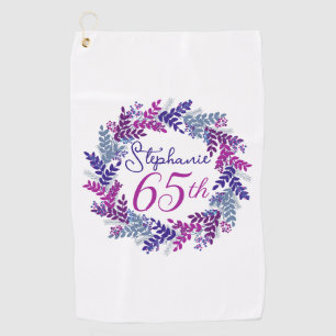 Serviette De Golf Couronne rose pourpre 65e anniversaire