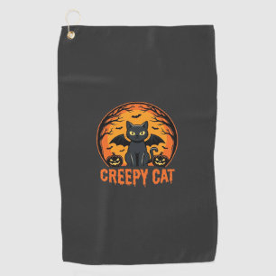 Serviette De Golf Création graphique de chat effrayant Halloween cha