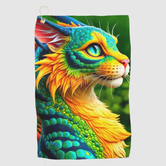 Serviette De Golf Créature de chat (Devant)