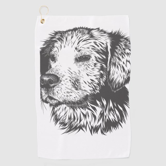 Serviette De Golf Créez Votre Propre Chien de Compagnie Personnalisé (Devant)
