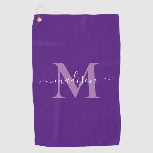 Serviette De Golf Créez votre propre monogramme personnalisé (Devant)