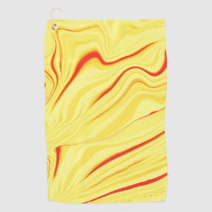 Serviette De Golf Crème mangue avec trait rouge ou corail courbé