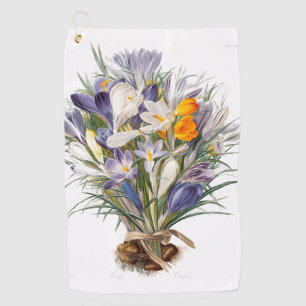 Serviette De Golf Crocus Spring Flower Botanique Floral Art