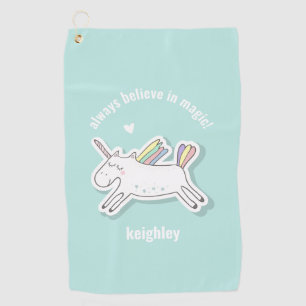 Serviette De Golf Croyez toujours en la magie ! Cute Kids Unicorn
