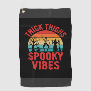 Serviette De Golf Cuisses Épaisses Halloween Vibes Squelettiques