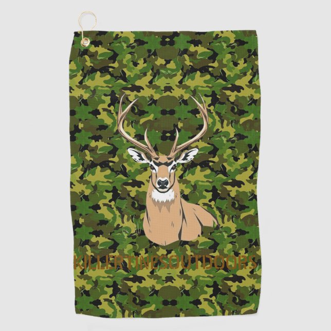 Serviette De Golf Custom camo deer golf towel (Devant)
