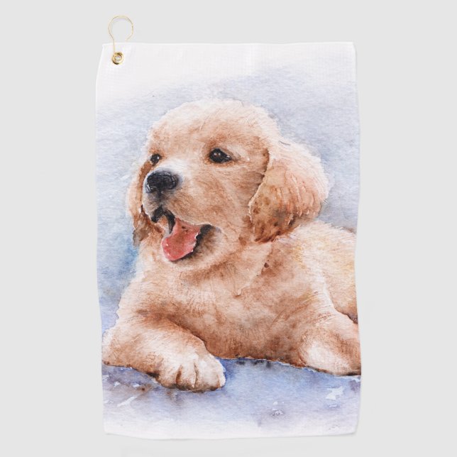 Serviette De Golf Custom Dog Photo Pet Cute Golfer  (Devant)