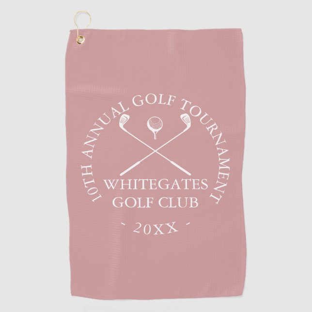 Serviette De Golf Custom Golf Club Tournament Dusty Rose Pink (Devant)