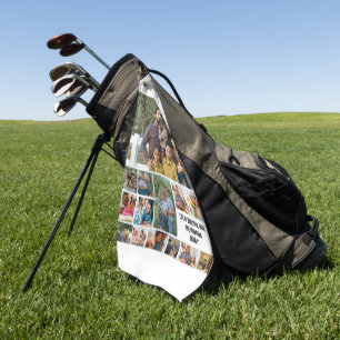 Serviette De Golf Custom Modern Family 14 Photo Collage Modèle